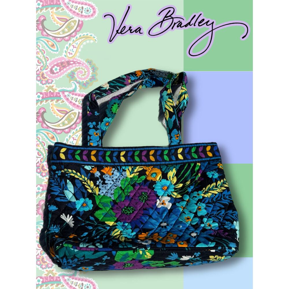 VERA BRADLEY Toggle Quilted Medium Tote — Deep Midnight Blues